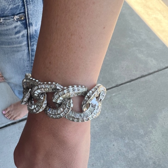 Authentic- Chanel Crystal Strass Link Bracelet - Picture 14 of 14